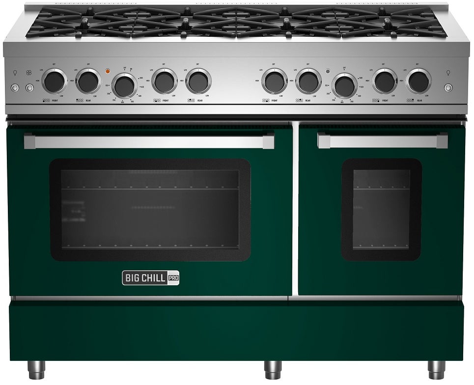 Big Chill BCPRO48MGNG 48 Inch Pro Gas Range: Moss Green, Natural Gas