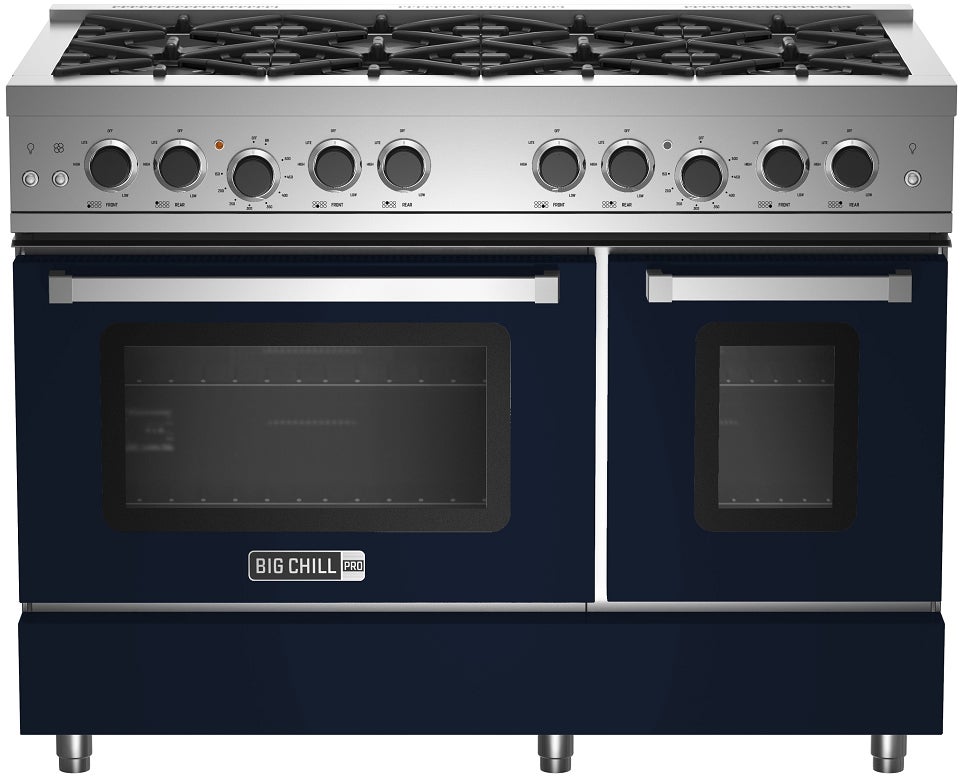 Big Chill BCPRO48BBNG 48 Inch Pro Gas Range: Black Blue, Natural Gas