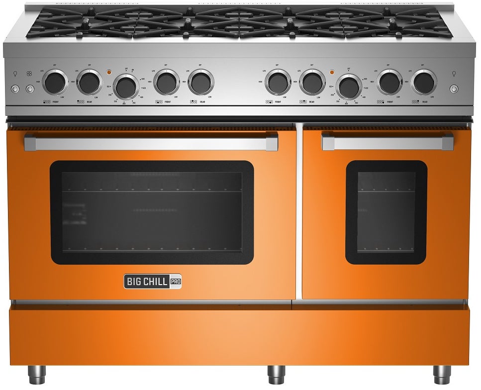 Big Chill BCPRO48ONG 48 Inch Pro Gas Range: Orange, Natural Gas