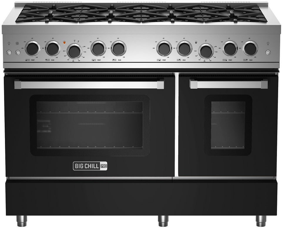 Big Chill BCPRO48MBNG 48 Inch Pro Gas Range: Matte Black, Natural Gas