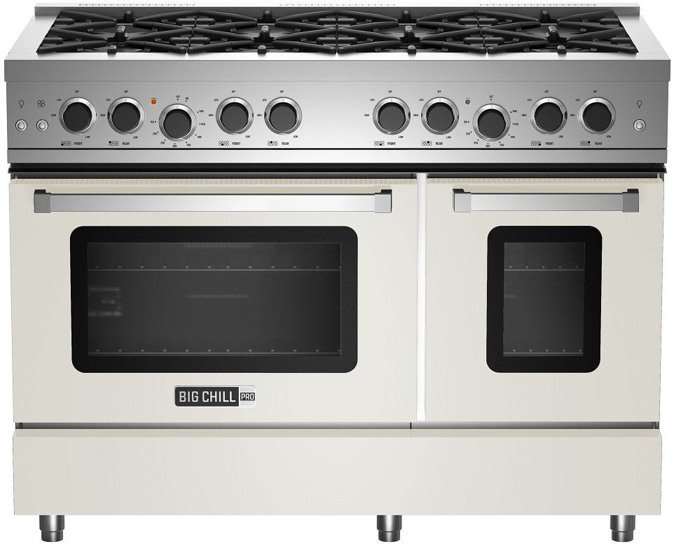 Big Chill BCPRO48GWLP 48 Inch Pro Gas Range: Grey White, Liquid Propane