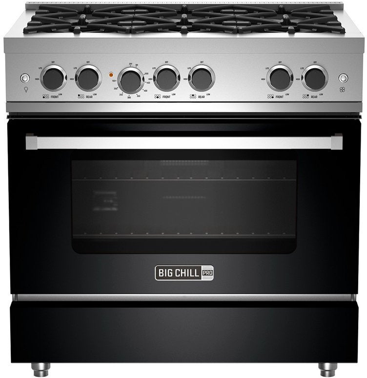 Big Chill BCPRO36BNG 36 Inch Pro Gas Range: Black, Natural Gas