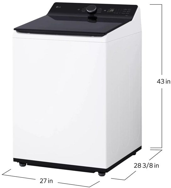 LG WT8400CW 27 Inch Top Load Washer with 5.5 cu ft Capacity, E...