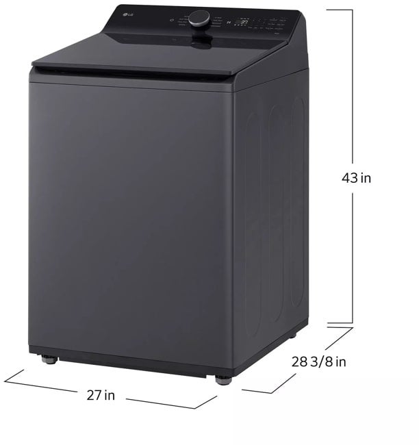 LG WT8405CB 27 Inch Top Load Washer with 5.3 cu ft Mega Capaci...