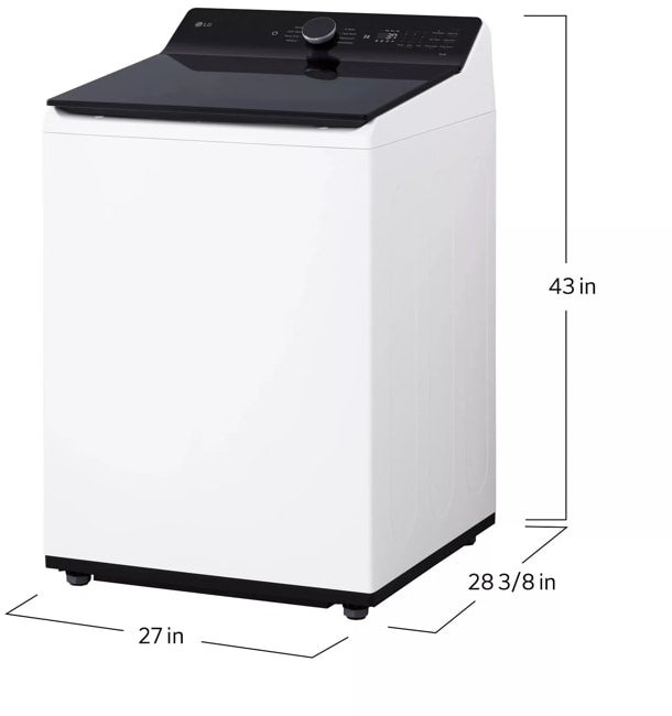 LG WT8405CW 27 Inch Top Load Washer with 5.3 cu ft Mega Capaci...