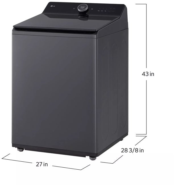 LG WT8600CB 27 Inch Top Load Washer with 5.5 cu ft Mega Capaci...