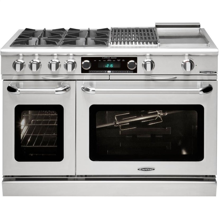 Capital Indoor COB484BBL 48 Inch Freestanding Pro-Style Dual Fuel Range wit...