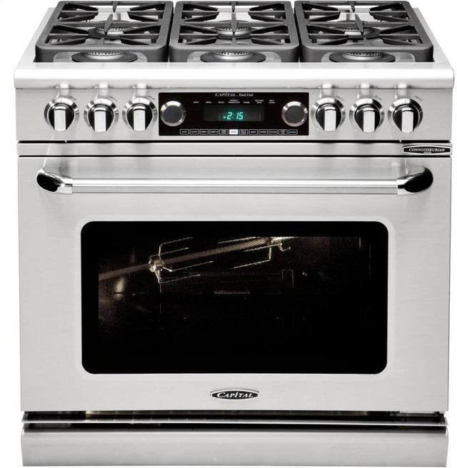 Capital Indoor CSB366N 36 Inch Freestanding Professional Dual Fuel Range ...