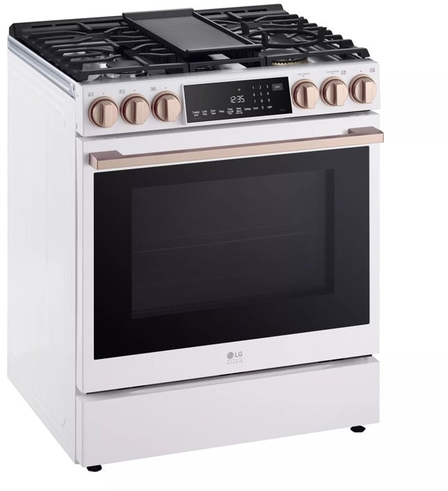 LG Studio LSGS6338N 30 Inch Slide-In Gas Smart Range with 5 Sealed Bur...