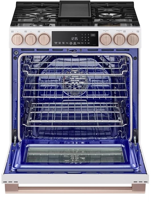 LG Studio LSGS6338N 30 Inch Slide-In Gas Smart Range with 5 Sealed Bur...