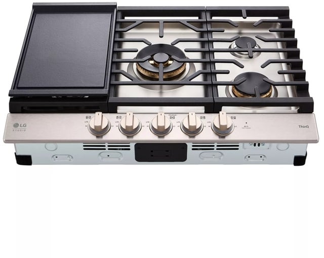 LG Studio CBGS3028N 30 Inch Gas Cooktop with 5 Sealed Burners, UltraHe...