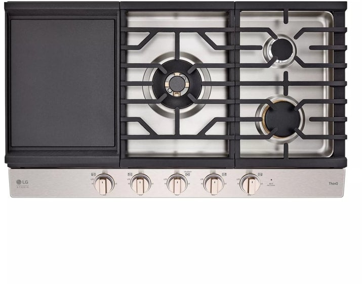 LG Studio CBGS3628N 36" Gas Cooktop, Red LED Knob Accents, 19,000 BTU ...