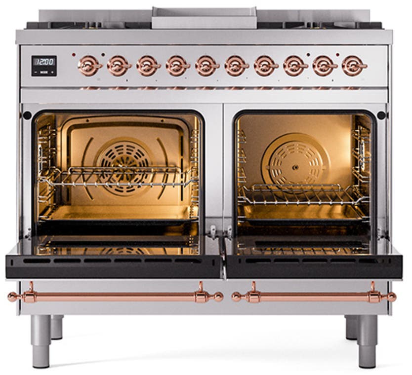 Ilve UND40FQNMPSSP Stainless Steel With Copper Knobs, Natural Gas
