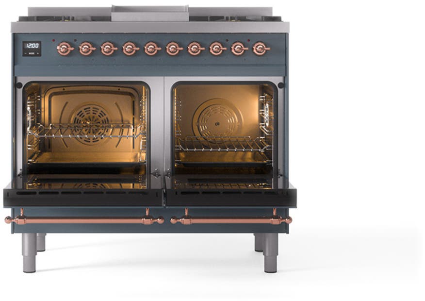Ilve UND40FQNMPBGPLP Blue Grey With Copper Knobs, Liquid Propane