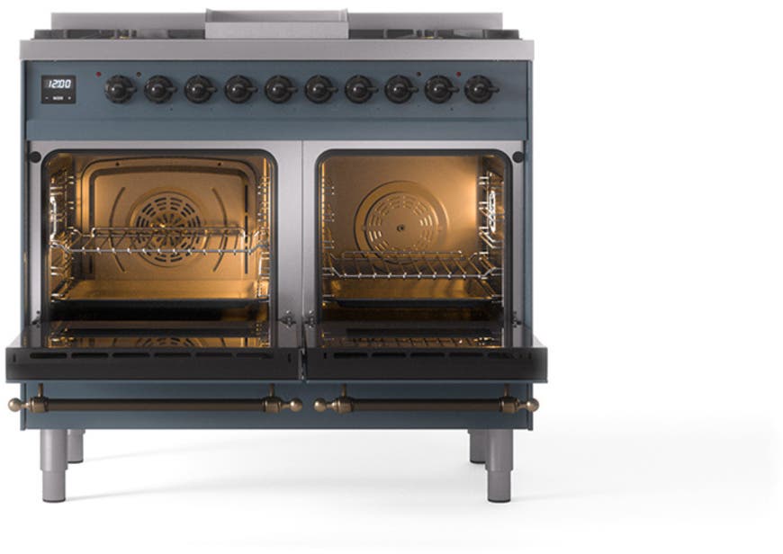 Ilve UND40FQNMPBGB Blue Grey With Bronze Knobs, Natural Gas