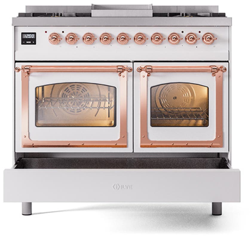 Ilve UND40FNMPWHP White With Copper Knobs, Natural Gas