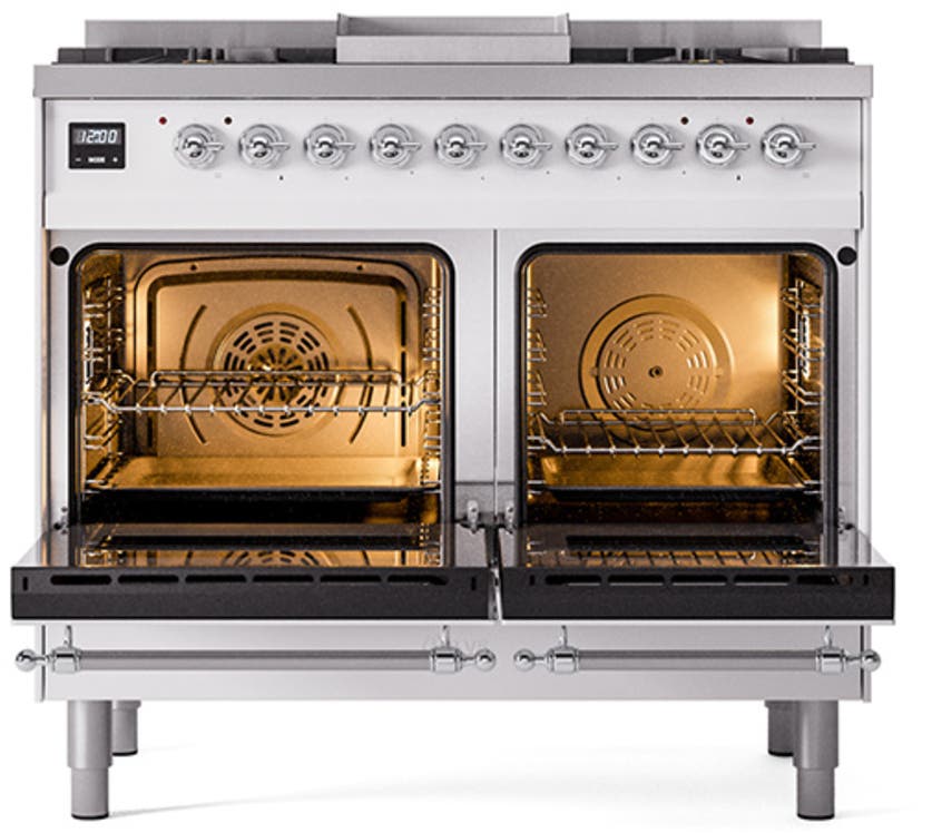 Ilve UND40FNMPWHCLP White With Chrome Knobs, Liquid Propane