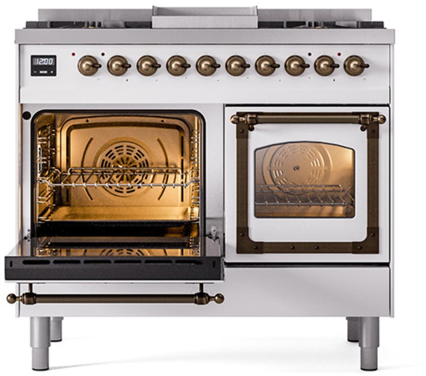 Ilve UND40FNMPWHBLP White With Bronze Knobs, Liquid Propane