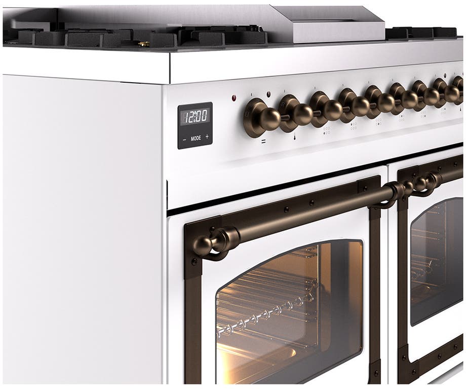 Ilve UND40FNMPWHBLP White With Bronze Knobs, Liquid Propane