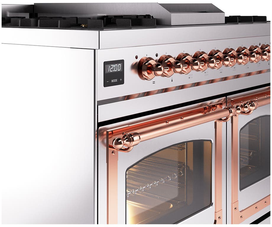 Ilve UND40FNMPSSPLP Stainless Steel With Copper Knobs, Liquid Propane