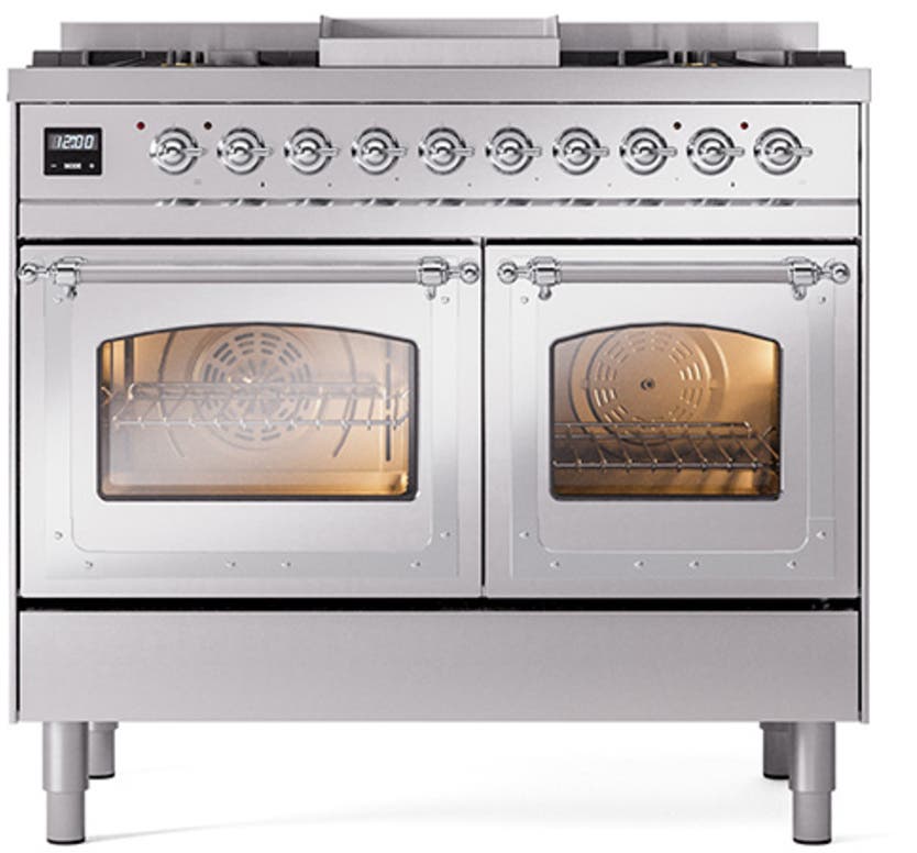 Ilve UND40FNMPSSC Stainless Steel With Chrome Knobs, Natural Gas