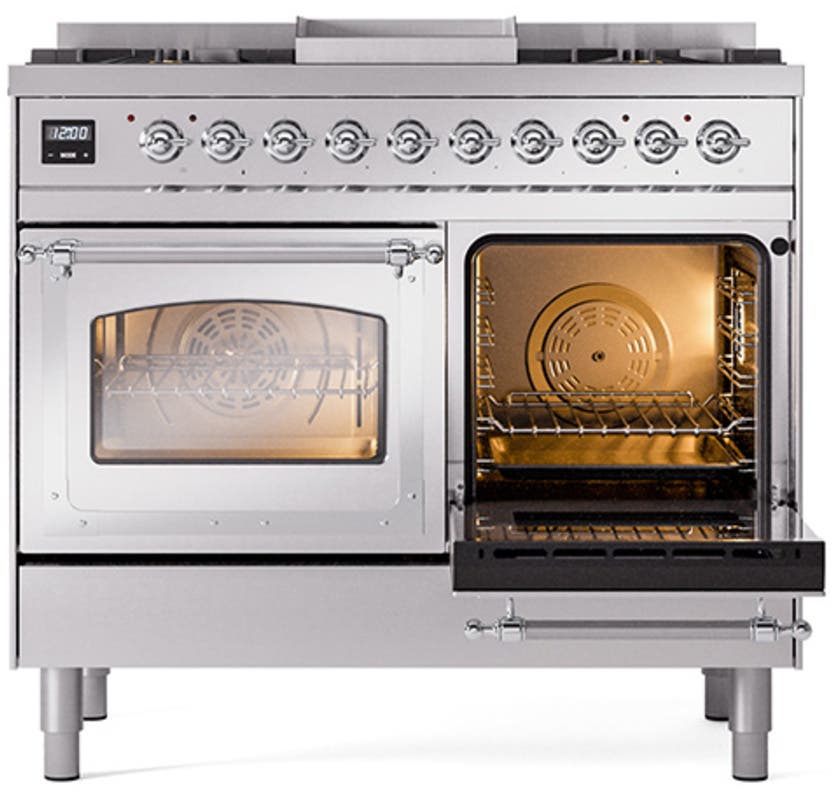 Ilve UND40FNMPSSC Stainless Steel With Chrome Knobs, Natural Gas