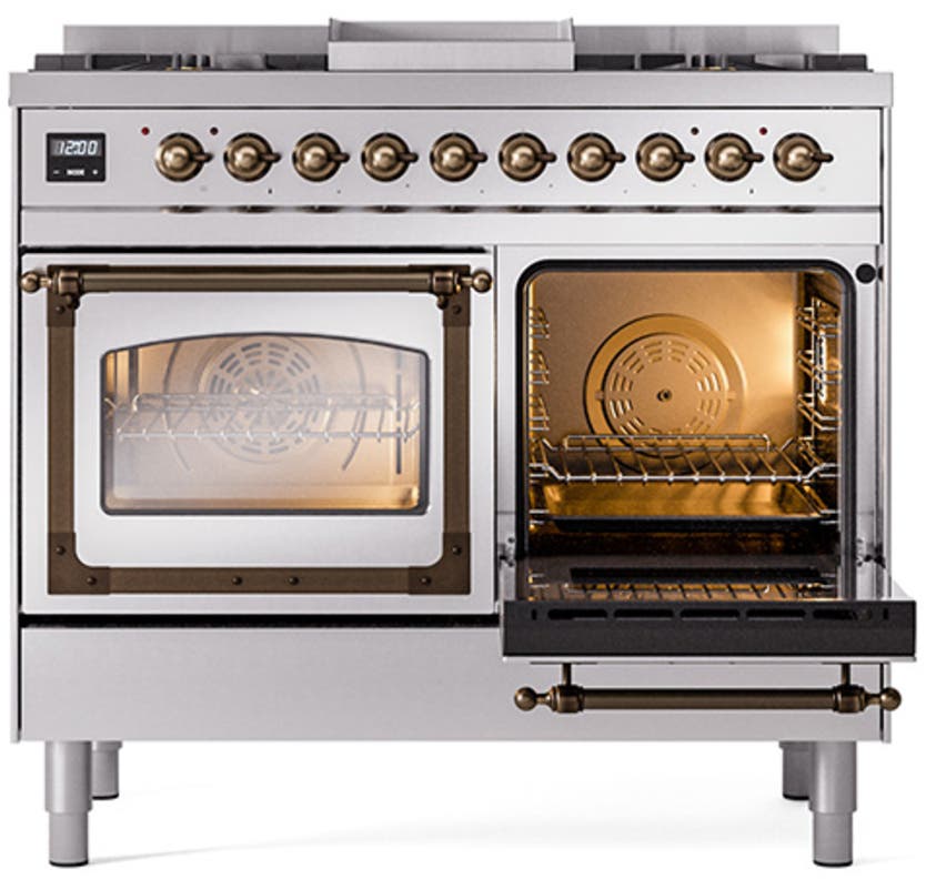 Ilve UND40FNMPSSBLP Stainless Steel With Bronze Knobs, Liquid Propane