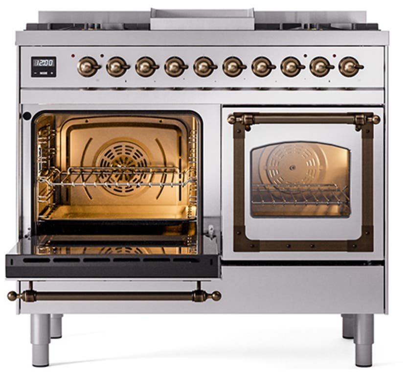 Ilve UND40FNMPSSB Stainless Steel With Bronze Knobs, Natural Gas