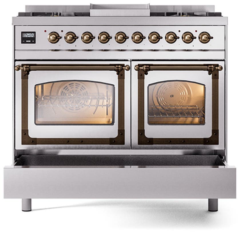 Ilve UND40FNMPSSB Stainless Steel With Bronze Knobs, Natural Gas