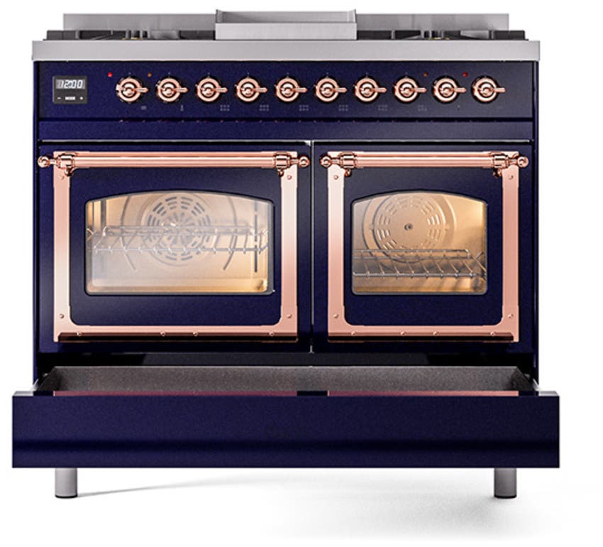 Ilve UND40FNMPMGP Graphite Matte With Copper Knobs, Natural Gas