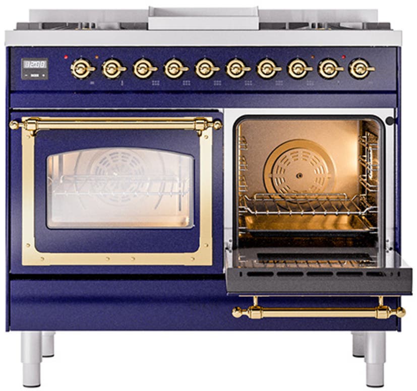 Ilve UND40FNMPMGGLP Graphite Matte With Brass Knobs, Liquid Propane