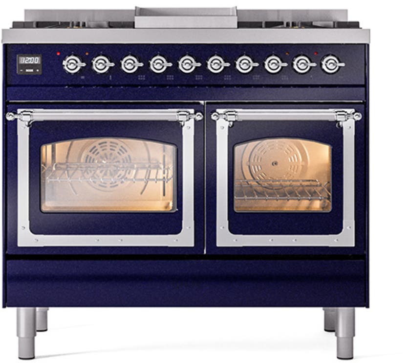 Ilve UND40FNMPMGCLP Graphite Matte With Chrome Knobs, Liquid Propane