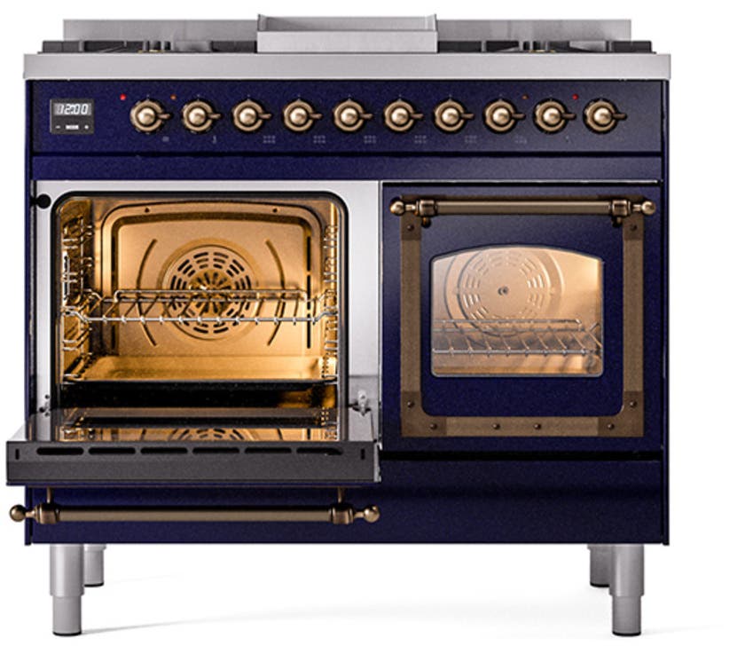 Ilve UND40FNMPMGBLP Graphite Matte With Bronze Knobs, Liquid Propane