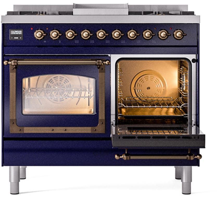 Ilve UND40FNMPMGB Graphite Matte With Bronze Knobs, Natural Gas