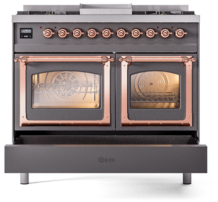Ilve UND40FNMPMBPLP Midnight Blue With Copper Knobs, Liquid Propane