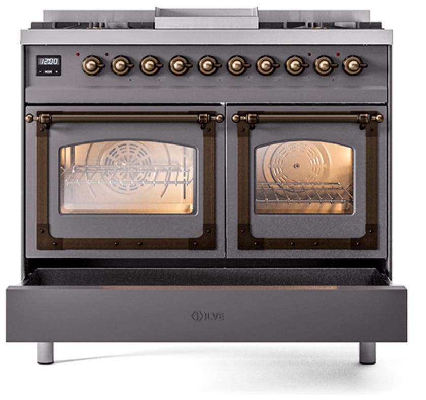 Ilve UND40FNMPMBB Midnight Blue With Bronze Knobs, Natural Gas