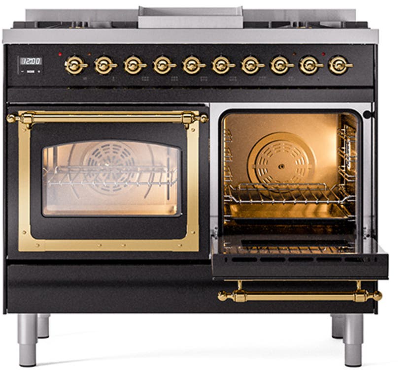 Ilve UND40FNMPEGGLP Emerald Green With Brass Knobs, Liquid Propane