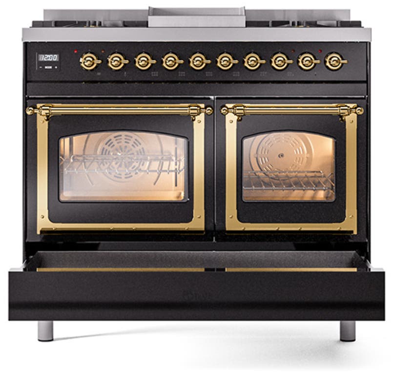 Ilve UND40FNMPEGG Emerald Green With Brass Knobs, Natural Gas