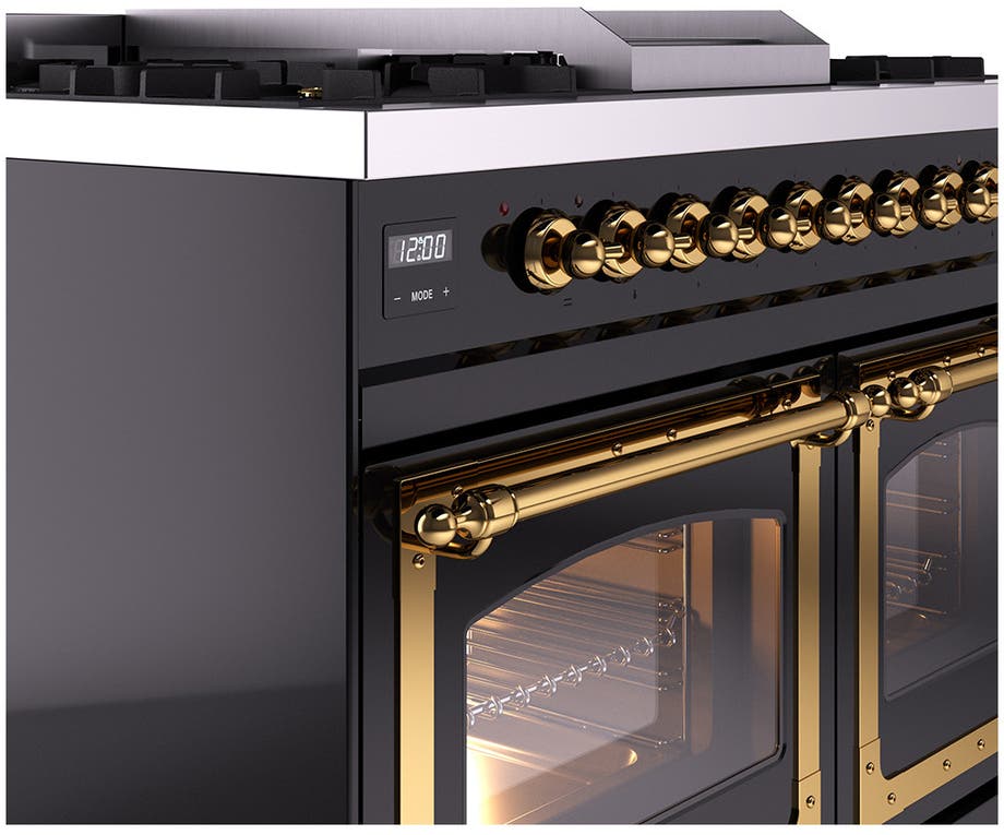 Ilve UND40FNMPEGG Emerald Green With Brass Knobs, Natural Gas