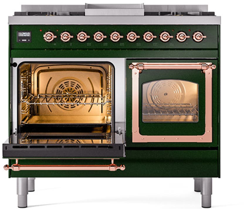 Ilve UND40FNMPBUP Burgundy With Copper Knobs, Natural Gas