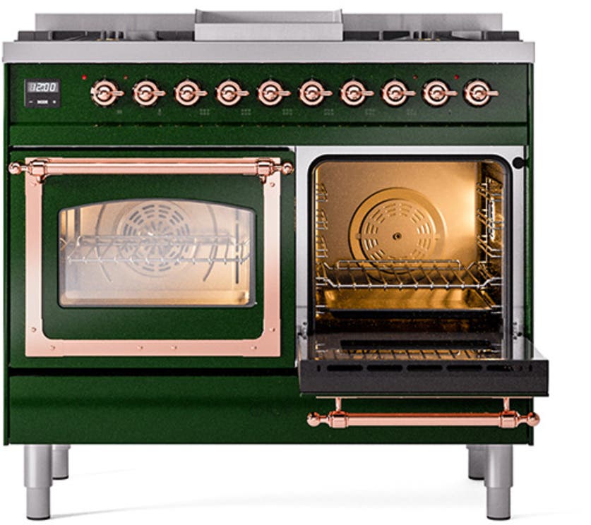 Ilve UND40FNMPBUP Burgundy With Copper Knobs, Natural Gas
