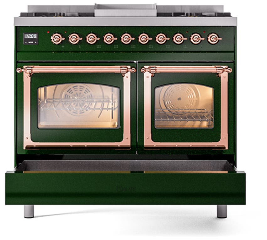 Ilve UND40FNMPBUP Burgundy With Copper Knobs, Natural Gas
