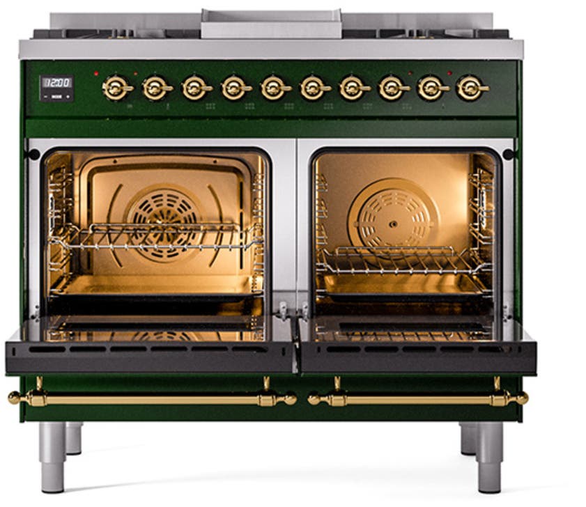 Ilve UND40FNMPBUGLP Burgundy With Brass Knobs, Liquid Propane