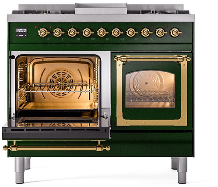 Ilve UND40FNMPBUG Burgundy With Brass Knobs, Natural Gas