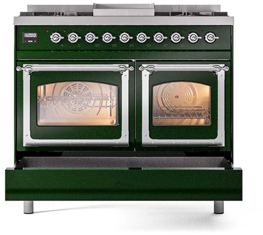 Ilve UND40FNMPBUC Burgundy With Chrome Knobs, Natural Gas