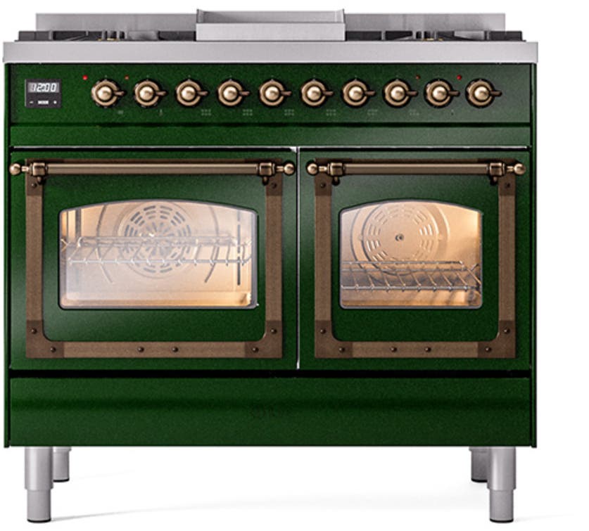Ilve UND40FNMPBUBLP Burgundy With Bronze Knobs, Liquid Propane