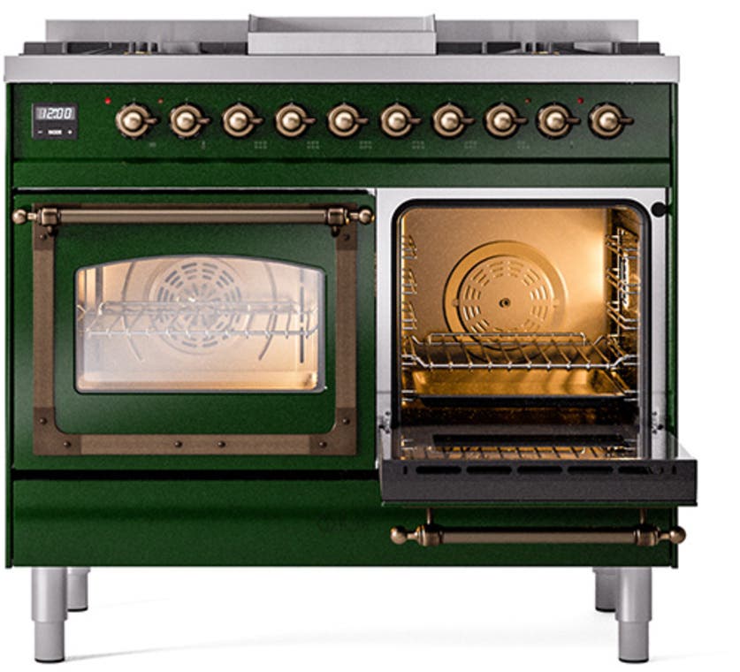 Ilve UND40FNMPBUBLP Burgundy With Bronze Knobs, Liquid Propane