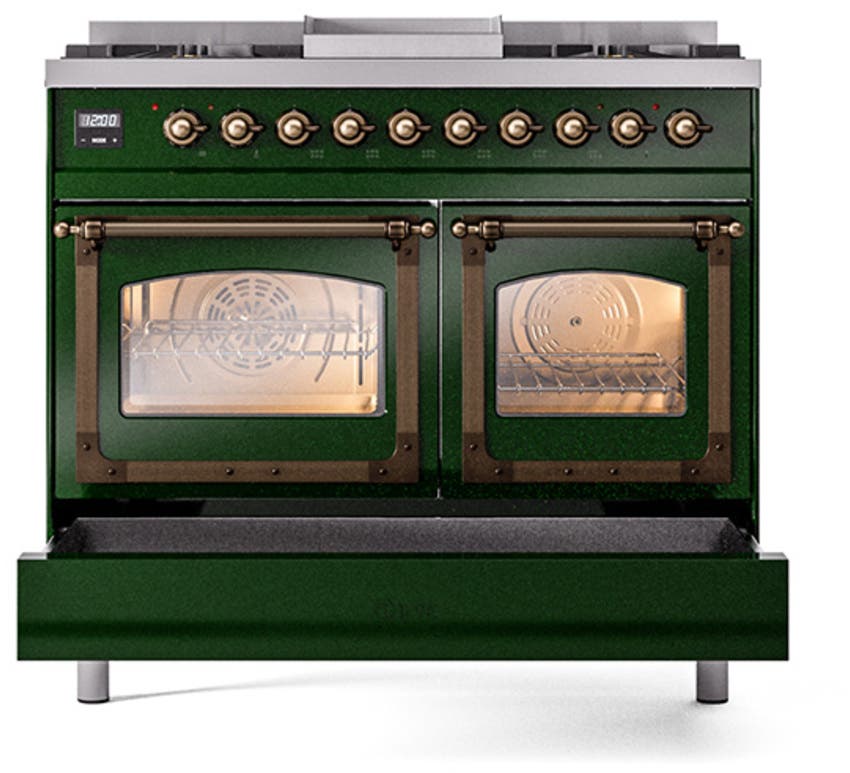 Ilve UND40FNMPBUB Burgundy With Bronze Knobs, Natural Gas