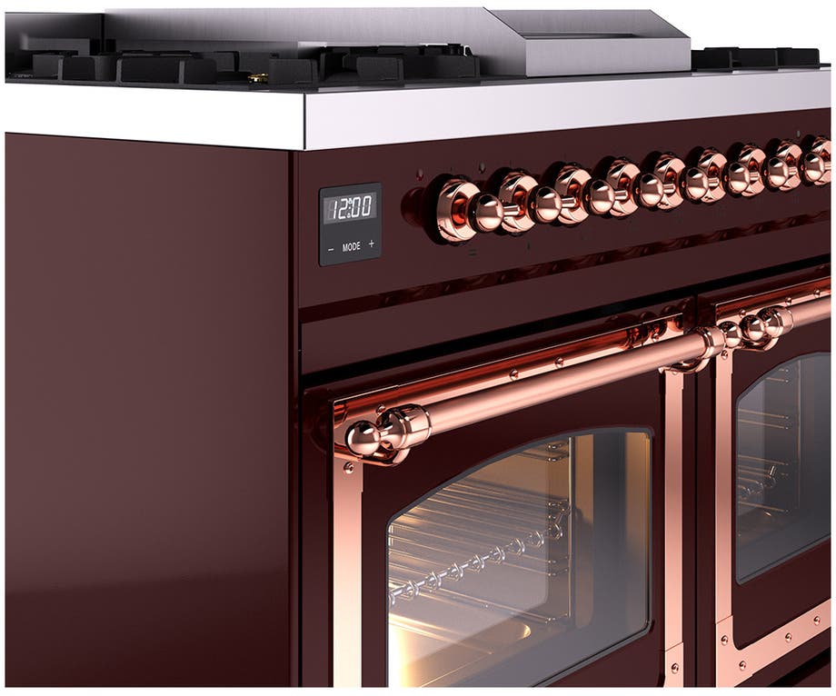 Ilve UND40FNMPBKPLP Glossy Black With Copper Knobs, Liquid Propane