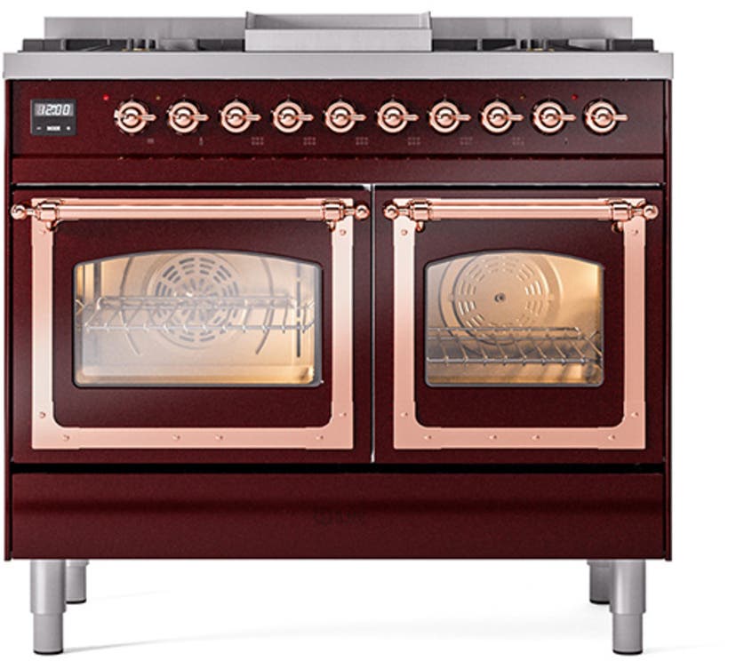 Ilve UND40FNMPBKP Glossy Black With Copper Knobs, Natural Gas